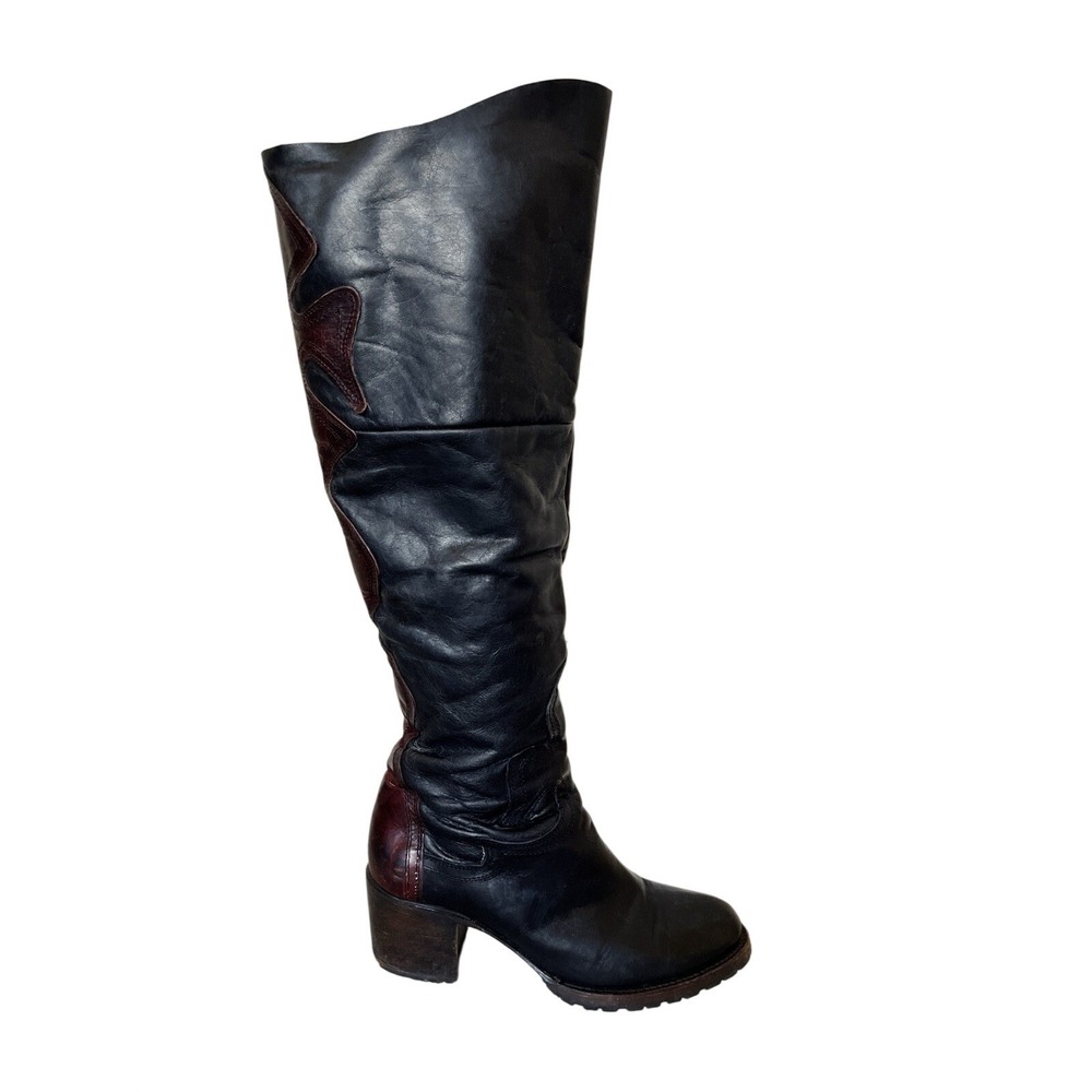 Freebird by Steven Women's Knee High Black Red Leather Boot FIRE Size 9
